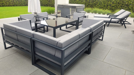 Zestaw mebli ogrodowych Madera 250 x 205 cm + fotele + leżaki