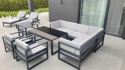 Zestaw mebli ogrodowych Madera 250 x 205 cm + fotele + leżaki