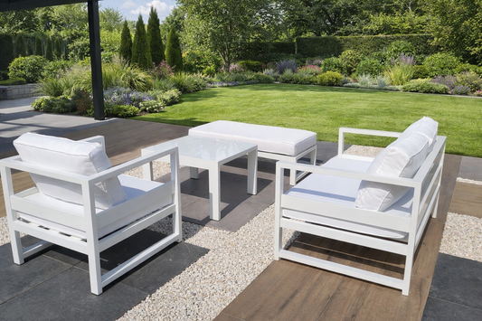 Sevilla Mini - zestaw mebli ogrodowych (sofa + fotel + pufa + stolik)