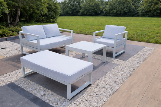 Sevilla Mini - zestaw mebli ogrodowych (sofa + fotel + pufa + stolik)