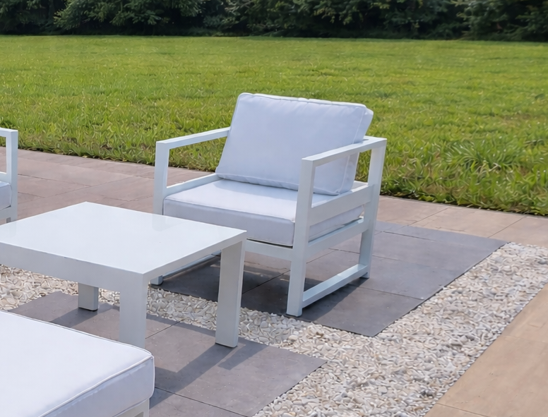 Sevilla Mini - zestaw mebli ogrodowych (sofa + fotel + pufa + stolik)